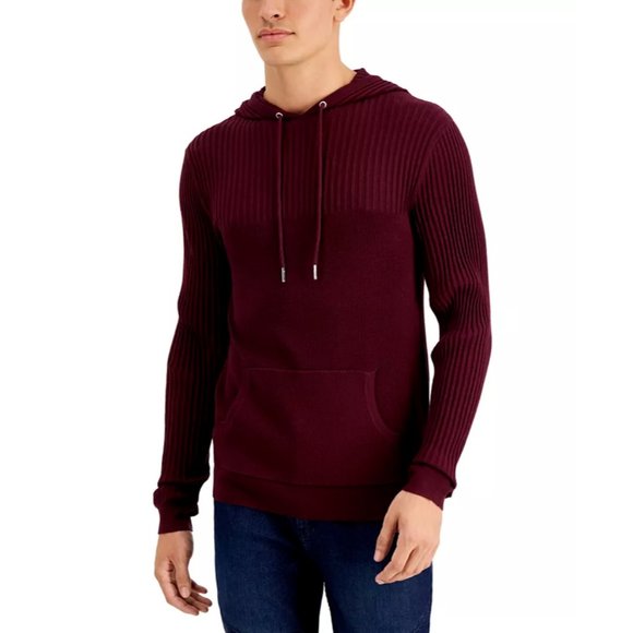 INC International Concepts Other - Inc Men's Regular  Ribbed Hooded Sweater  L red long sleeve 100127664